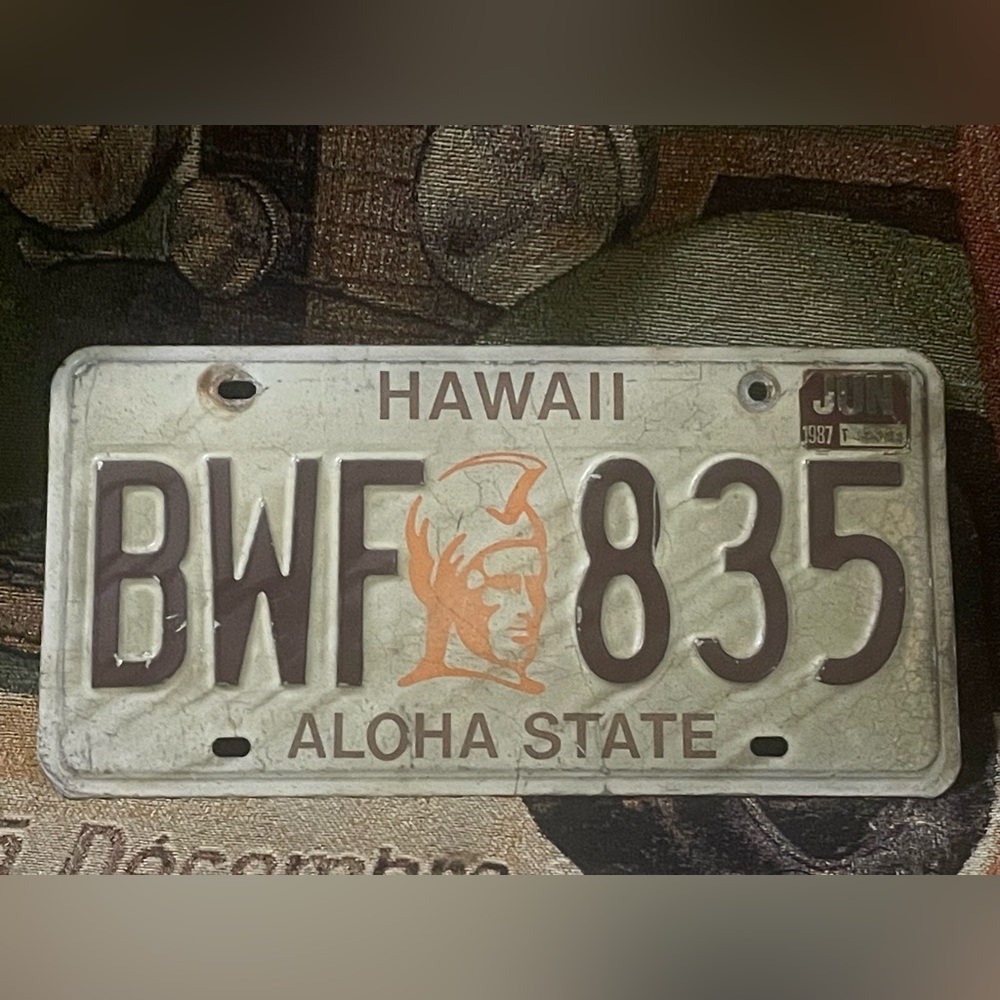 Vintage Hawaii License Plate 1980’s King Kamehameha
